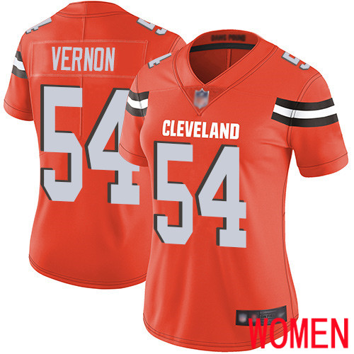 Cleveland Browns Olivier Vernon Women Orange Limited Jersey #54 NFL Football Alternate Vapor Untouchable